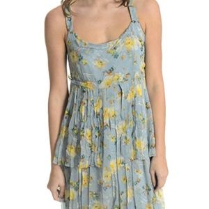 Lavender Label Vera Wang Silk Floral Pleated Dress